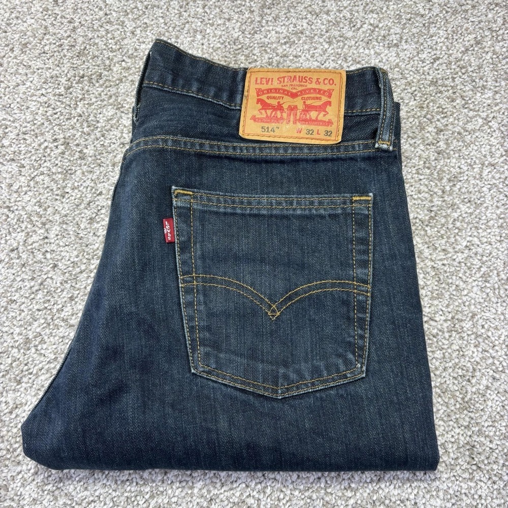 Levis 514 Jeans Mens 32x32 Blue Medium Wash Regular Straight Denim 00514-0611